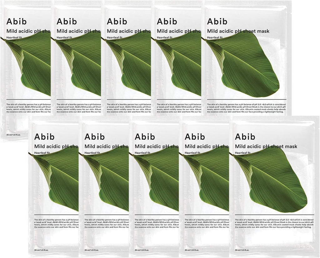 Abib - Heartleaf Fit Mild Acidic pH Sheet Mask 30 ml (Pack of 10)
